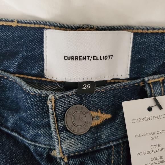 NWT Current Elliott Cropped Slim Jeans Size 26 - Picture 6 of 9